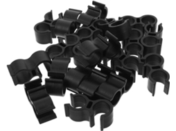 Conjunto Stobaza de 20 Braçadeiras Para Chuveiro Tubo, Plástico Preto, Encaixe Ajustável, Suporte Padrão para Idosos E