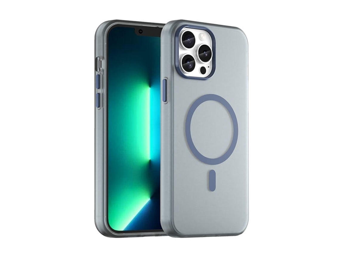 Capa Híbrida Translúcida Para Iphone 13 Pro Max - Tpu E Pc Com Magsafe | Fosca - Azul Escuro