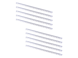 Régua triangular transparente de plástico para medição, 10 unidades, 20 cm