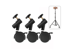 3pcs/set Flexible Swivel Casters Wheels With 16mm Diameter Mounting Holes For Photography Light Stand Tripod Wheels LAXISCREED