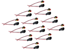 Conjunto de 12 conectores elétricos à prova d'água de conexão rápida para veículos - Conjunto de cabos
