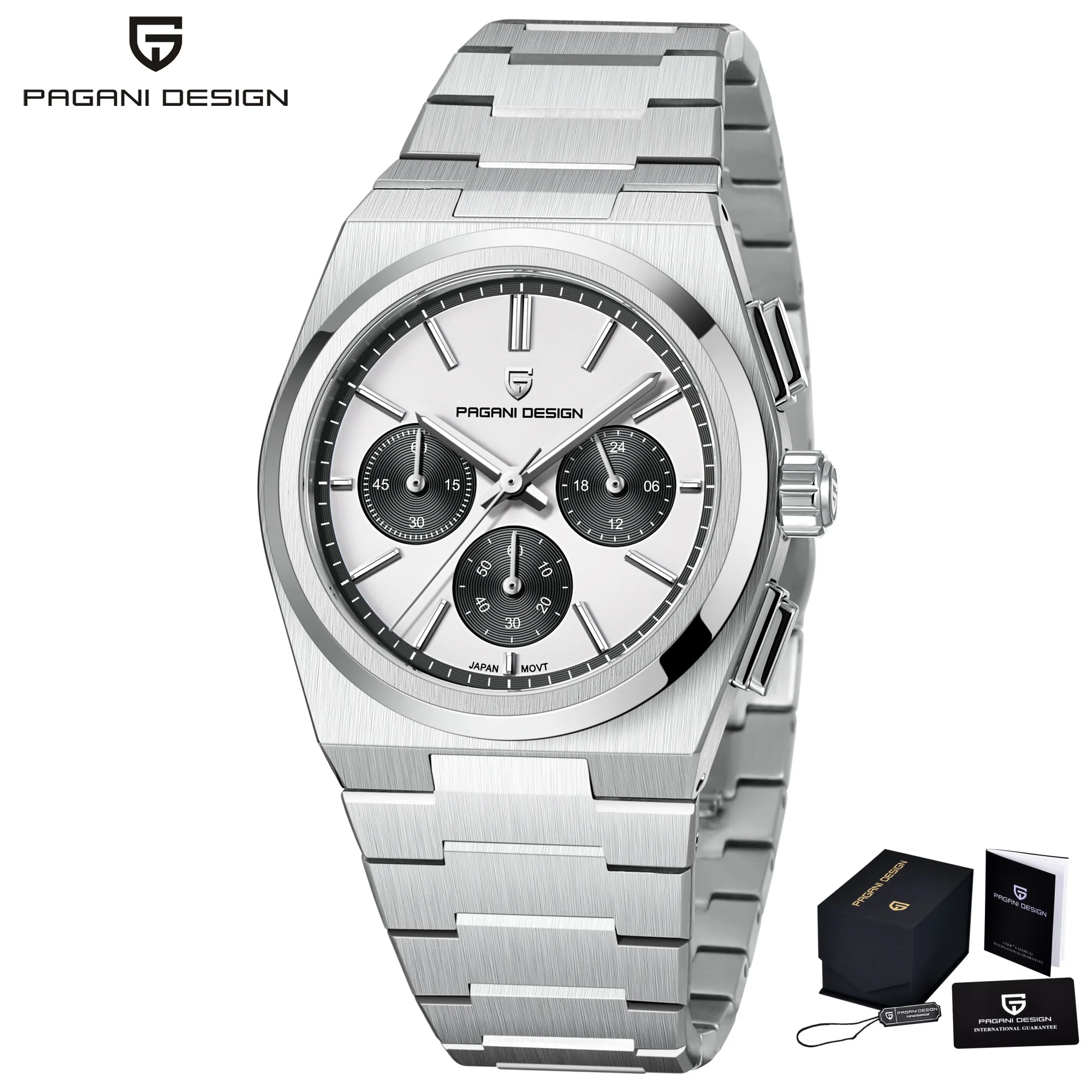 Relógio De Pulso Masculino De Quartzo (branco), Cronógrafo De Luxo De Alta Qualidade.
