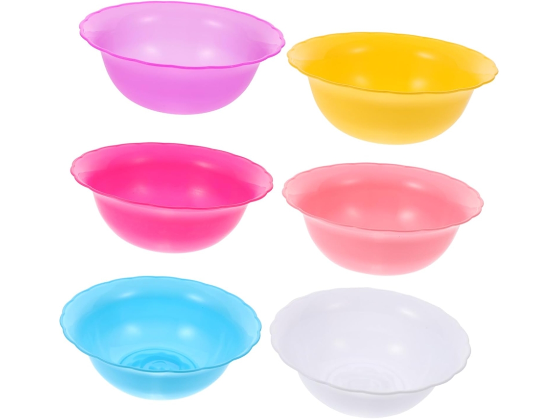 Conjunto De 6 Bacias Plásticas Multiuso, Cores Sortidas, Resistentes E Práticas.