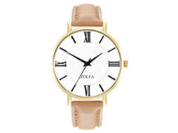 Relógio de Pulso Casal de Couro Pu com Pulseira Bege Estilo Simples Elegante Quartz