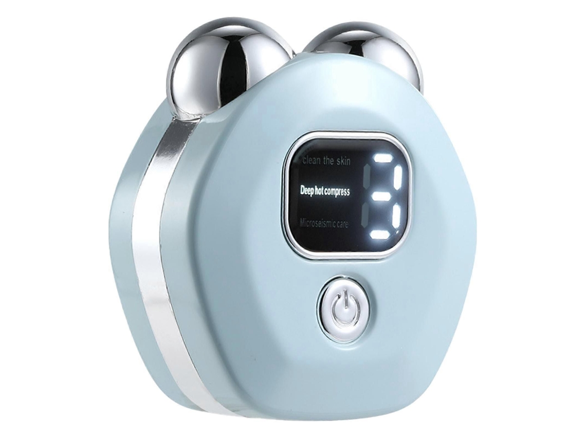 Massageador Facial Portátil para Viagem com Terapia de Calor, Pequeno e Recarregável, Dispositivo Beleza Re Laxamento da Pele, Branco. GOKOCO
