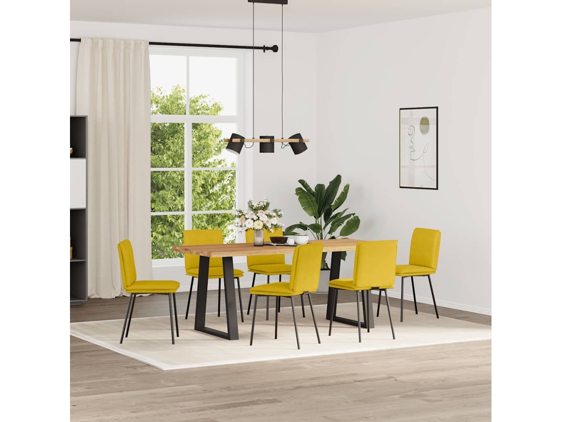 Vidaxl Cadeiras De Jantar 6 Pcs Veludo Amarelo