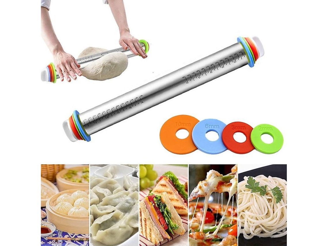 Rodillo De Pastel Ajustable Inoxidable 304 43cm Para Galletas Pizza Y Pasteles Herramienta De Cocina