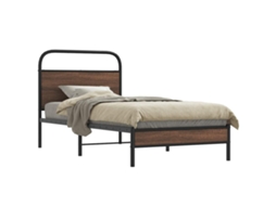 Vidaxl Estrutura Cama S/ Colchão Derivados Madeira Carvalho Castanho