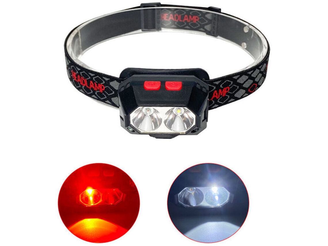 Lanterna de Cabeça Led Recarregável, 1000 Lux, Luz Branca e Vermelha, 6 Modos, À Prova D'água Ipx4, Ideal para Ciclismo, Camping BRILVIBERA