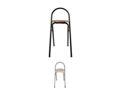 Taburete Plegable Con Respaldo Para Cocina 38x38x67 | Compacta Y Fácil De Almacenar | Diseño Ergonómico Y Resistente Negra / Nogal Pack 4 Uds