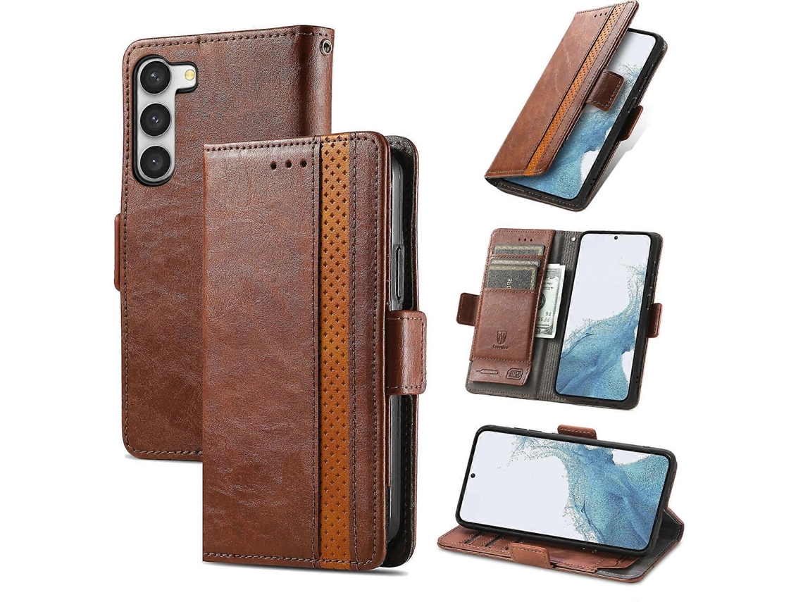 Capa De Couro Com Fecho Magnético Duplo Para Samsung Galaxy S23+ 5g (neo)