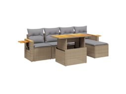 Garden Sofa Set, Garden Sofa Sets Vidaxl Bege Rattan / Vime (n/a)