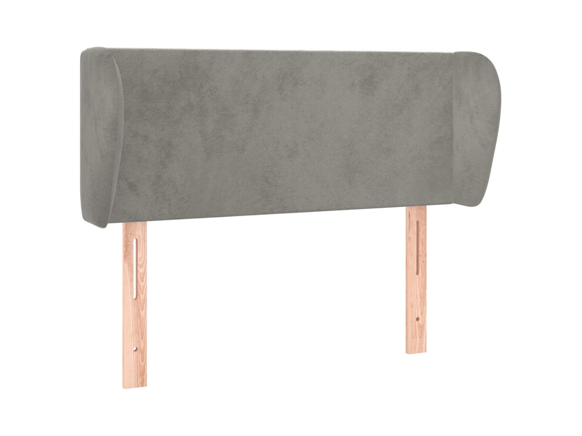 Cabeceira de Cama C/ Abas Veludo Cinzento Claro MAISON EXCLUSIVE (103x23x78 cm)