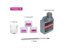 Kit De Unhas Diy Profesional Com Ferramentas De Manicure: Líquido Acrílico, Pó, Lápis E Prato De Cristal