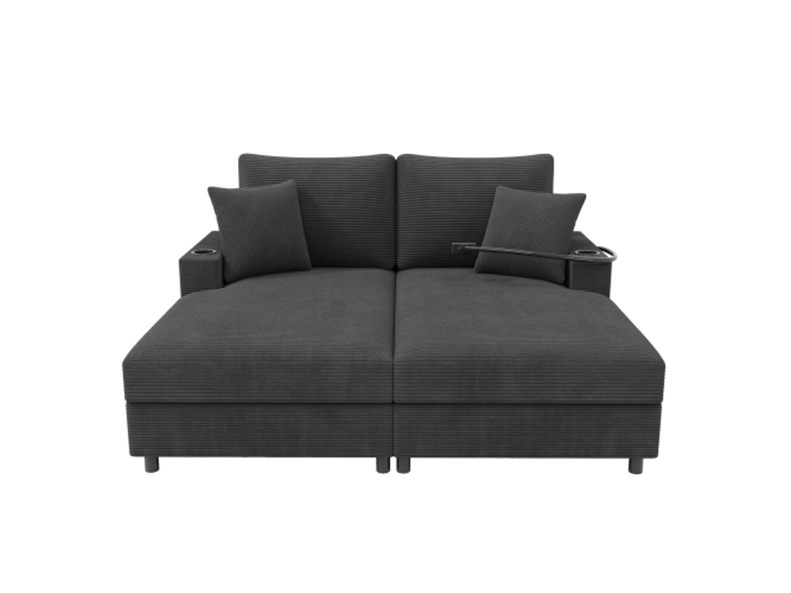 Sofá Futon Dobrável, 146cm, Encosto Ajustável, Espaços Pequenos, DELCOND
