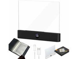 Luminária De Leitura Led Inteligente Yunfan, Recarregável, Plana, Com Temporizador E 3 Cores, Painel De Led Transparente