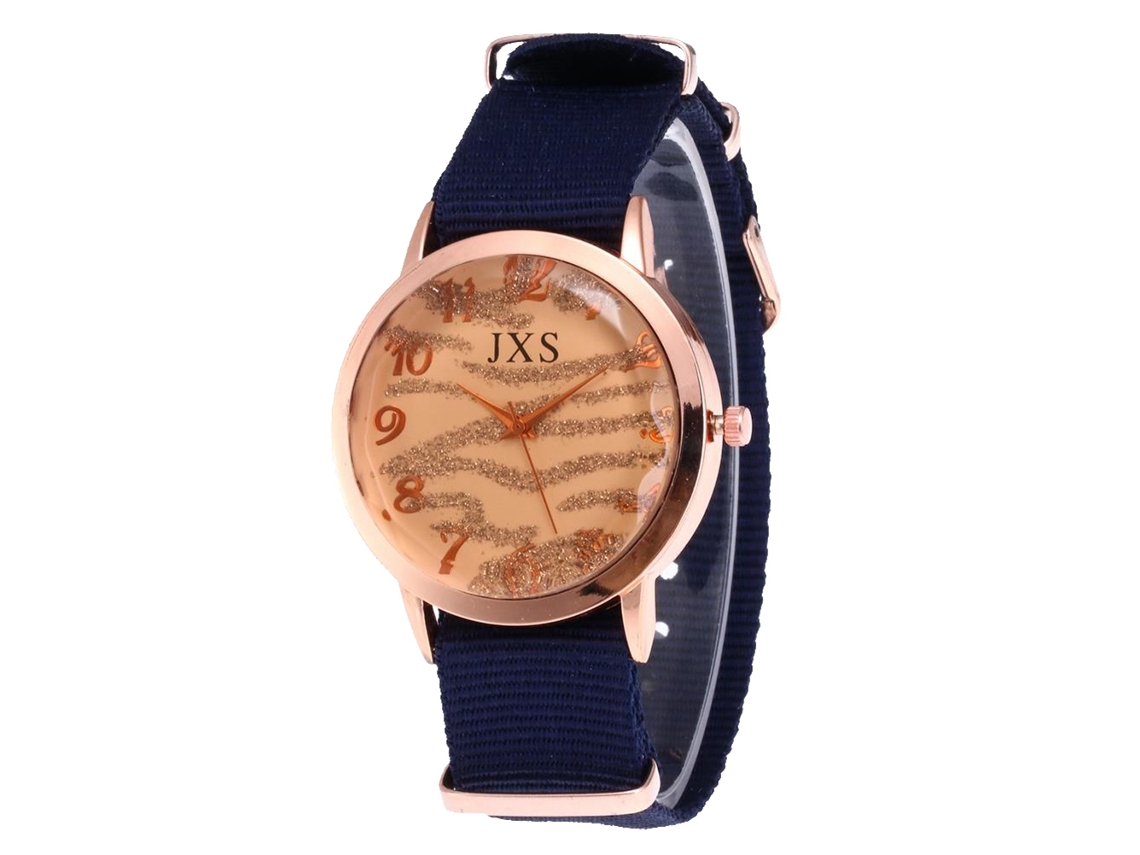 Relógio Feminino de Moda Casual de Quartzo Estilo Simples com Mostrador Redondo Azul
