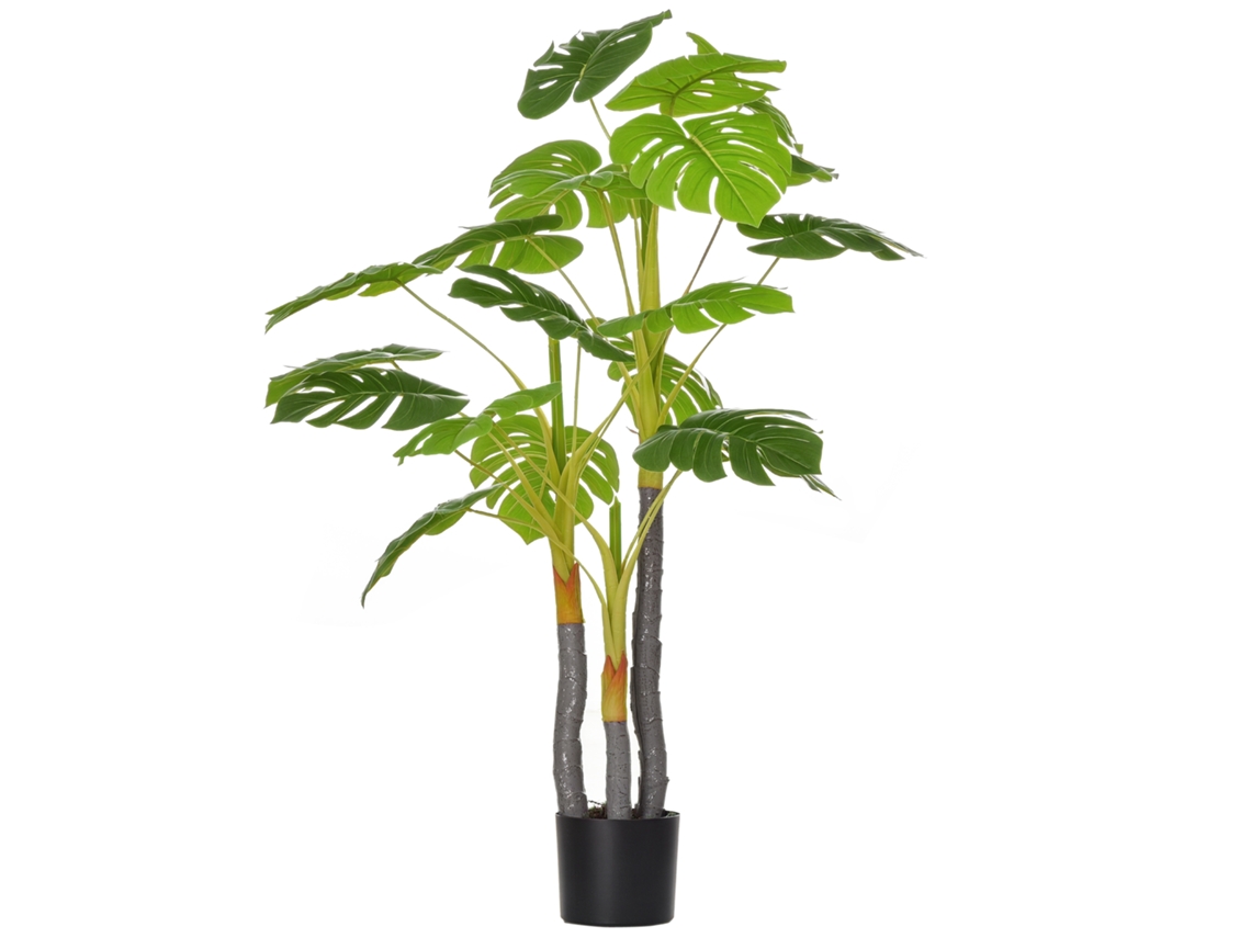 Planta Costela Adão 120cm Tropical com 20 Folhas e Vaso, Verde