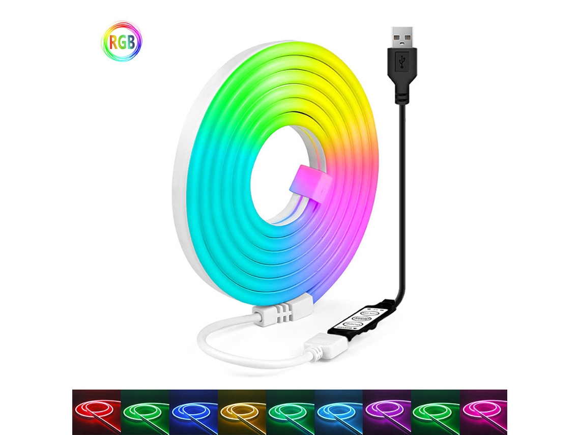 Fita Led Usb Rgb 5m Com Interruptor – Efeito Neon Para Tv – Eifson