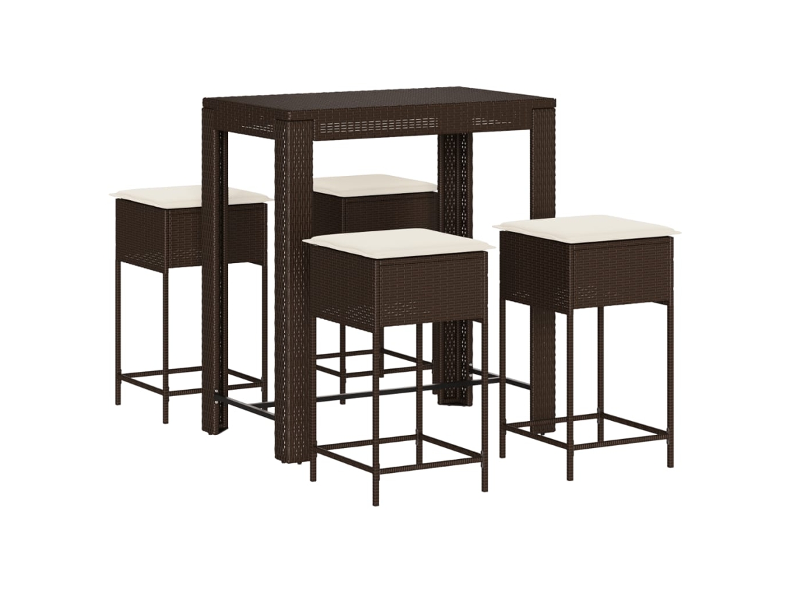 Garden Bar Set, Garden Bar Sets Vidaxl Marrom Rattan / Vime (100 X 60.5 X 110.5 Cm)
