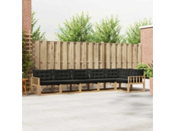 Vidaxl Conjunto De Sofás Para Exterior 6 Pcs Branco E Preto
