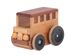 Caixa de Música Ônibus de Madeira Presente Infantil Decoração