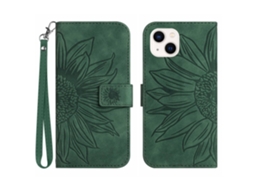 Capa Padrão Flores Queda Para Iphone 15 Plus Pele Sintética Multicor