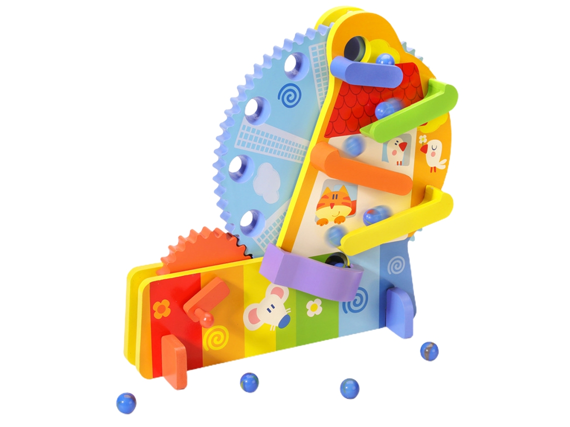 Mali brinquedo de Roda Gigante de Madeira Cute com Engrenagem Manual Presente Educativo para Crianças