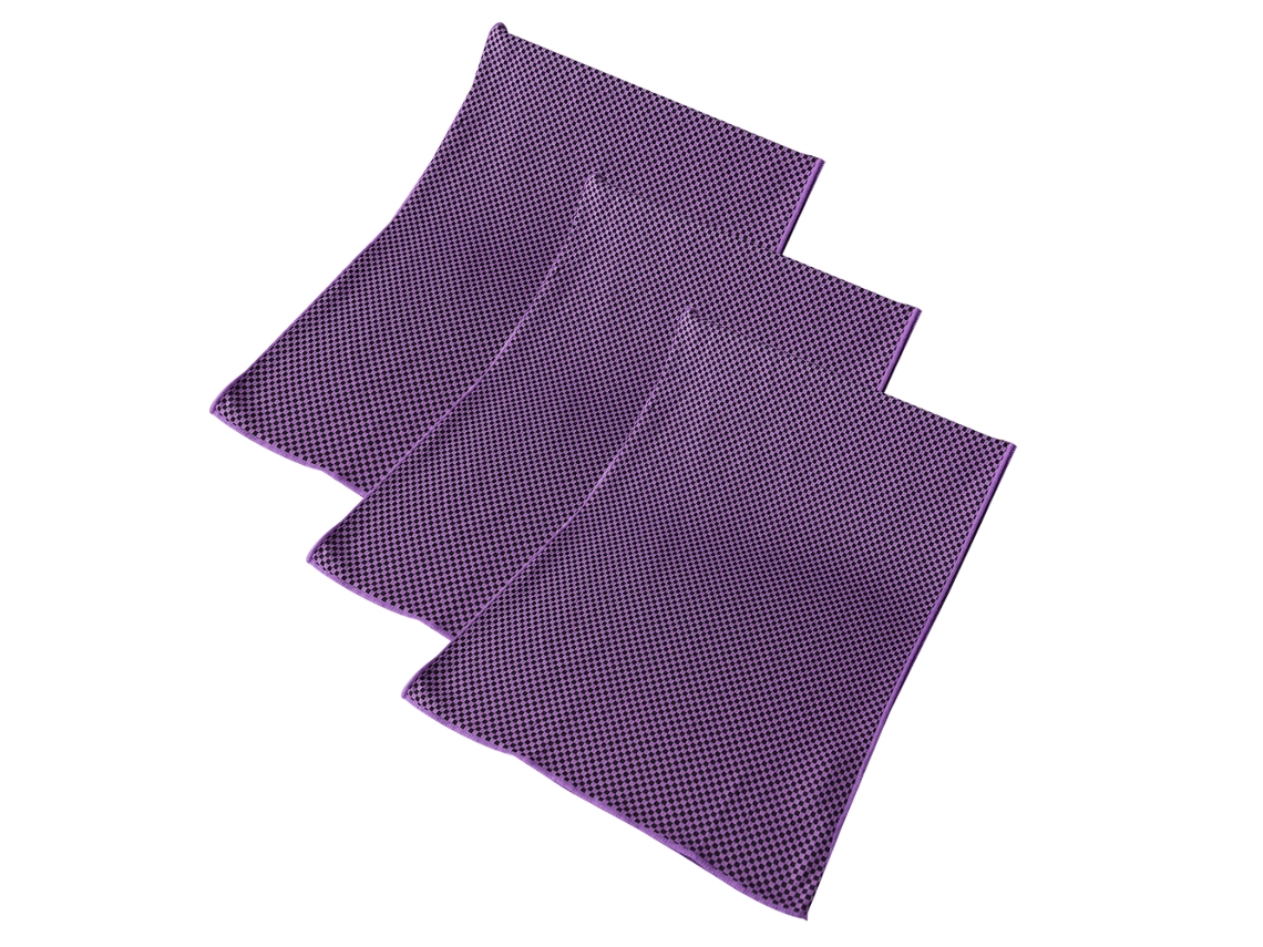 Conjunto de Toalha NEVEANCE Refrescantes Leve Academia Exercício Secagem Roxo - 3pcs (30x100cm)