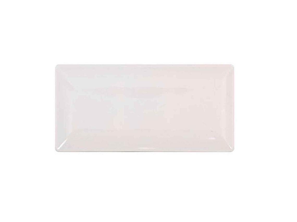 Bandeja De Cerâmica Marfim Para Decoração De Casa Ou Trabalho. Ideal Para Complementar. 2x15x30cm Acan
