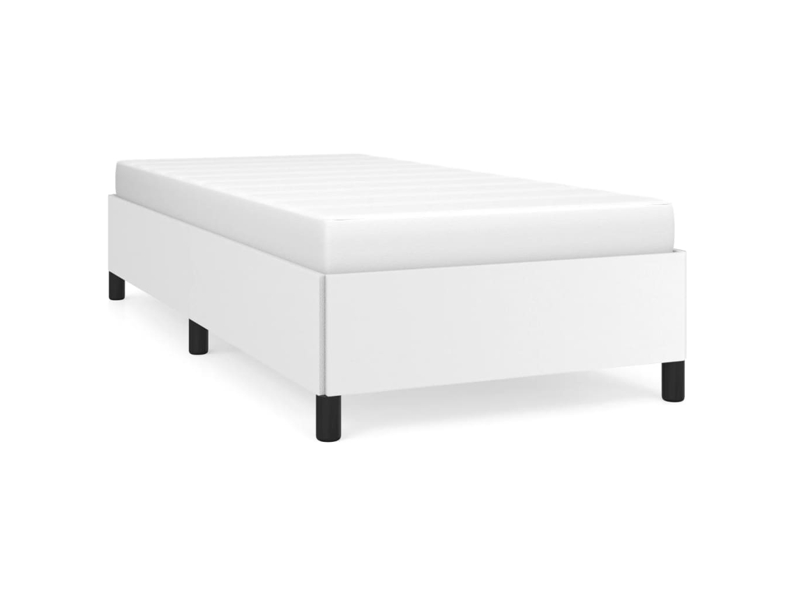 Bed Frame, Bed Frames Vidaxl Branco Couro Artificial (90 X 190 Cm)