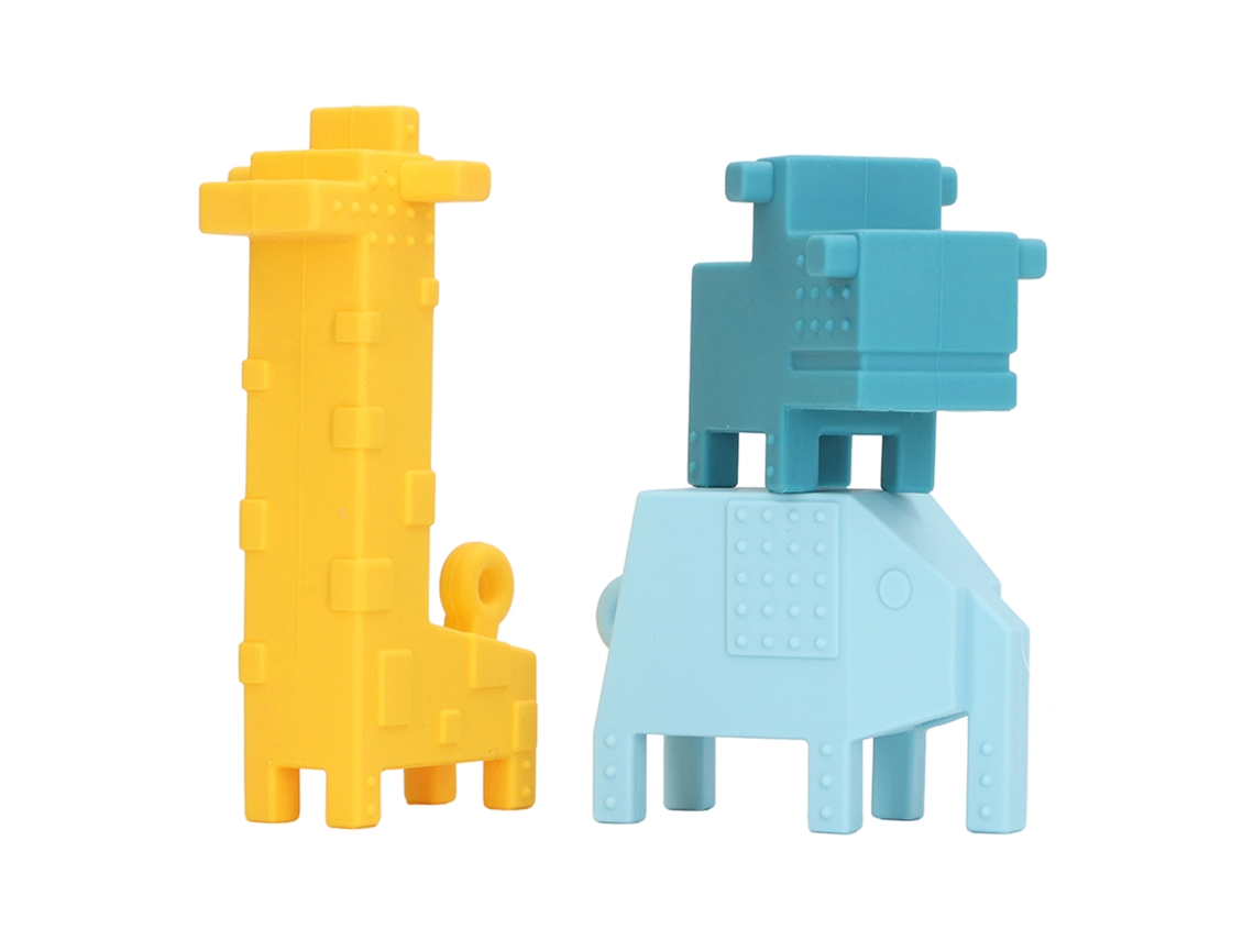Mali 3 Chupetas de Silicone Animais Cute para Bebê Brinquedo Sensorial Massagem Gengiva