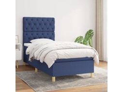 Vidaxl Cama com Molas/colchão 80x200 Cm Tecido Azul