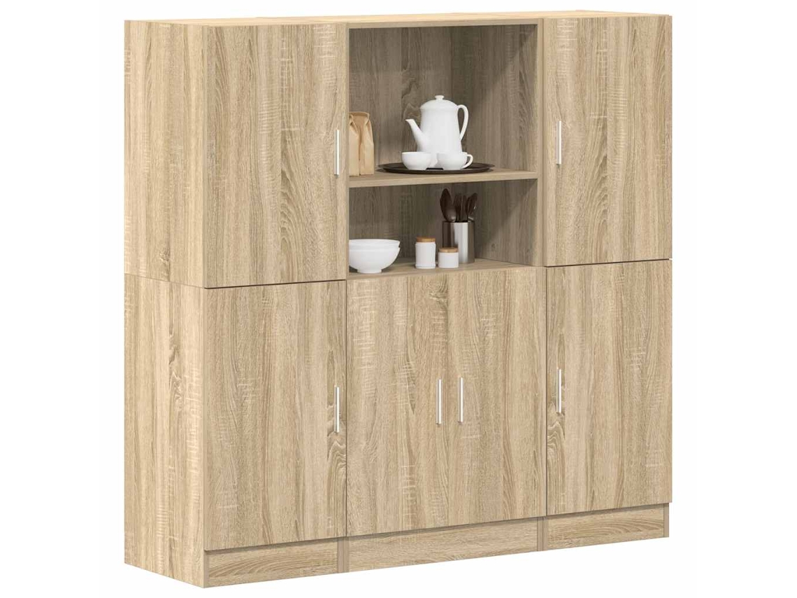 Vidaxl Conj. Móveis De Cozinha 3 Pcs Deriv. De Madeira Carvalho Sonoma