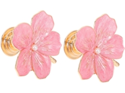 Puxadores De Gaveta Pretyzoom Em Formato Flor Rosa, Puxadores De Armário Liga Zinco Com 5 Pétalas E Furo Único, 2 Peças