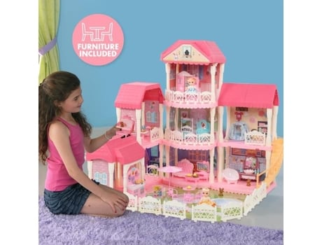 Casa De Bonecas Em Abs - Vgeby - 3 Andares - Móveis E Acessórios