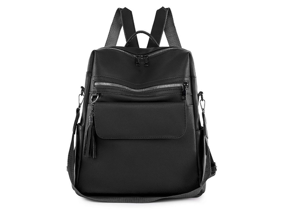 Mochila Leve E Impermeável Para Mulheres, Bolsa De Viagem Antifurto, Bolsa De Ombro Ajustável E Conversível, Preta.