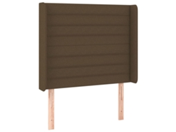 Cabeceira de Cama com Abas Tecido Castanho Escuro MAISON EXCLUSIVE (103x16x118 cm)