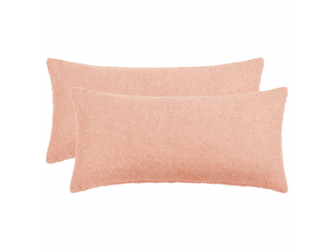 Vidaxl Capa Almofada 2 Pcs Heerlen Rosa 40 X 80 Cm Bouclé