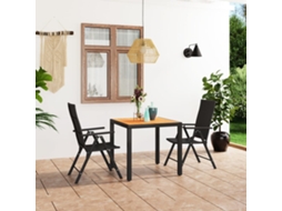 Conjunto de Refeição para Jardim HARLANV1 com Preto e Castanho