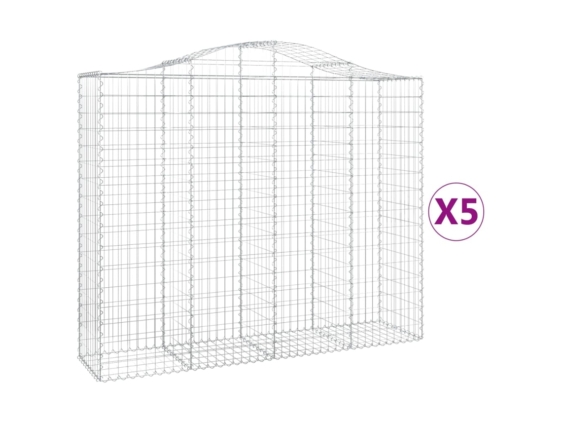 Gabion Basket, Gabion Baskets Vidaxl Prateado Ferro (200 X 50 X 160/180 Cm)