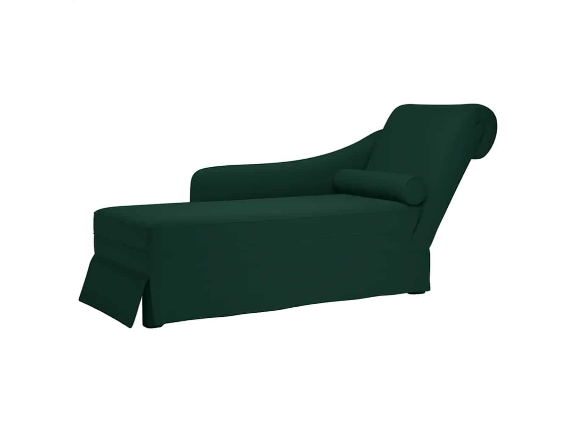 Vidaxl Chaise Lounge C/ Reforço/apoio De Braços Direito Veludo