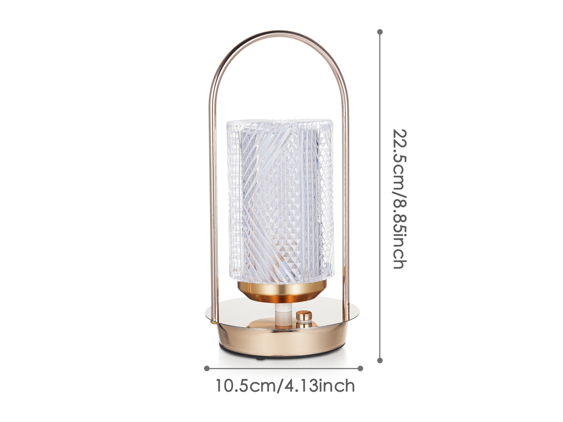 Lâmpada de Mesa Noite Portátil Cristal Acrílico Dimmer | S/MARCA