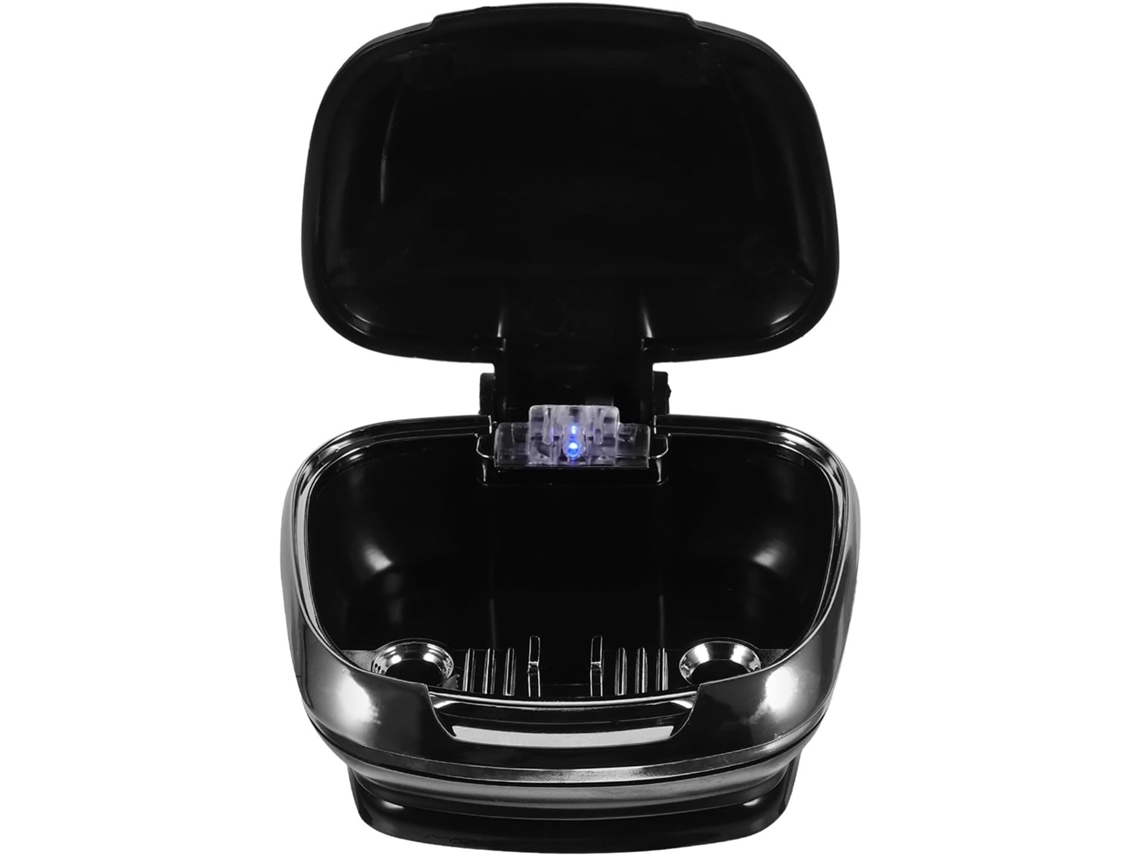 Cinzeiro Portátil Veemoon Para Carro, Sem Fumaça: Preto Com Iluminação Led E Tampa – Bandeja Porta-copos À