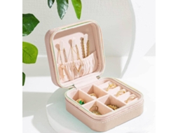 Pequeña Caixa De Joias De Couro Pu Exquisita Para Viagens, Ideal Para Anéis, Pulseiras, Brincos E Colares