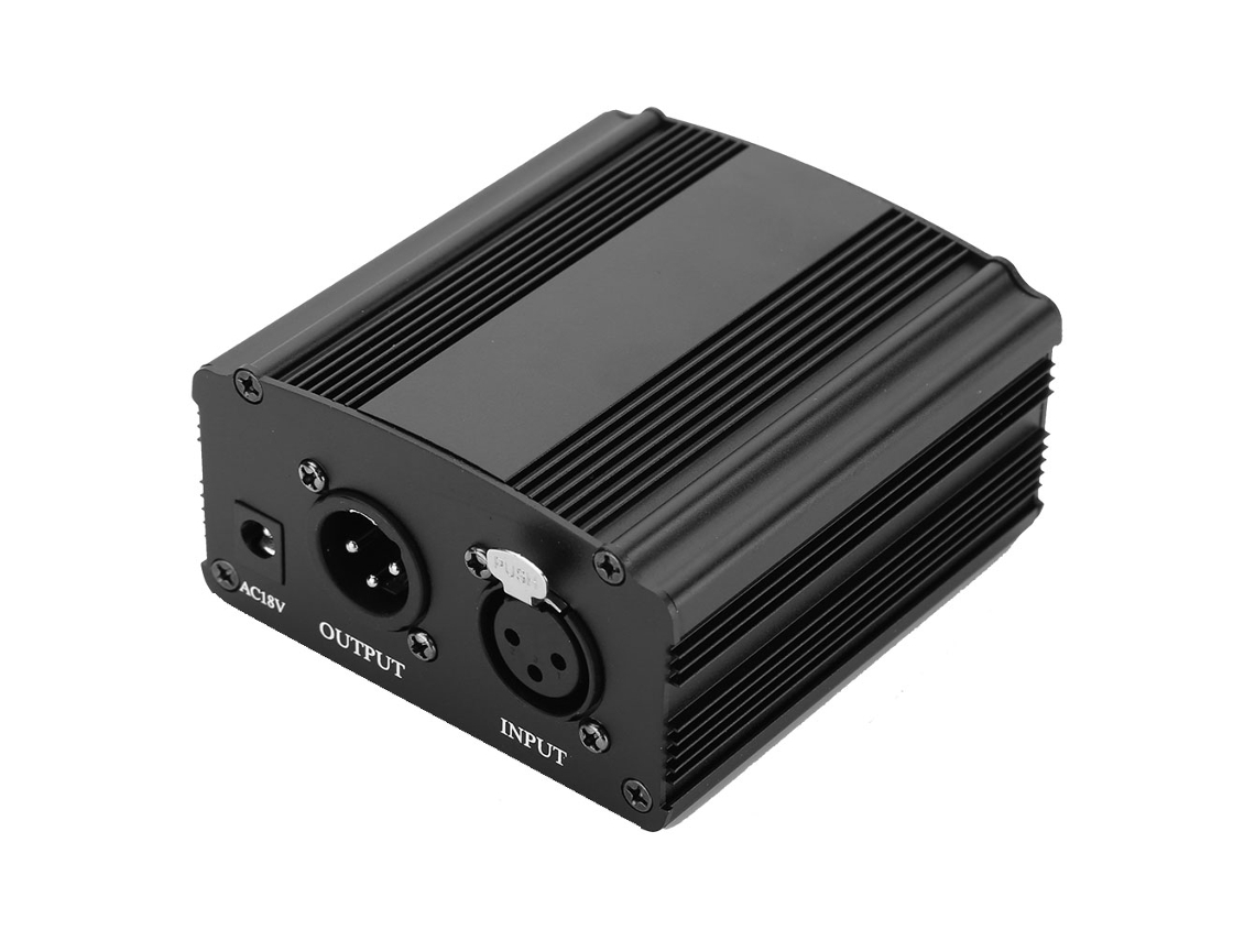 Fonte de Energia Phantom 48v de 1 Canal com Adaptador para Microfone Mali