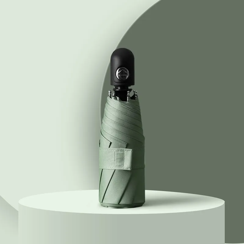 Guarda chuva Compacto MDUG verde Milkwort 8k automático, Vinil, Proteção Solar e UV