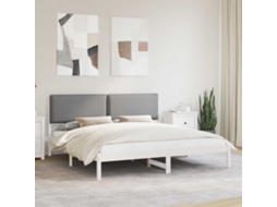 Vidaxl Estrutura de Cama com Cabeceira Estofada Cinzento claro