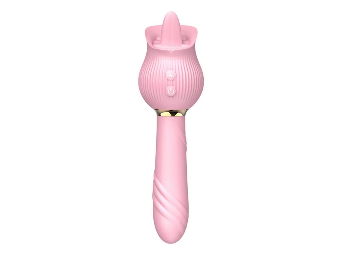 Retrátil Língua Lamber Vibrador Sensual Flor Vibratória Vara Com Sucção Provocando Produtos Sexuais Brinquedo De Estimulação Adulto Vermelho