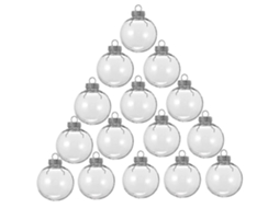 Conjunto De 15 Bolas De Natal Redondas E Transparentes, Para Encher E Decorar Sua Árvore De Natal. Feitas De Plástico. Hengjian